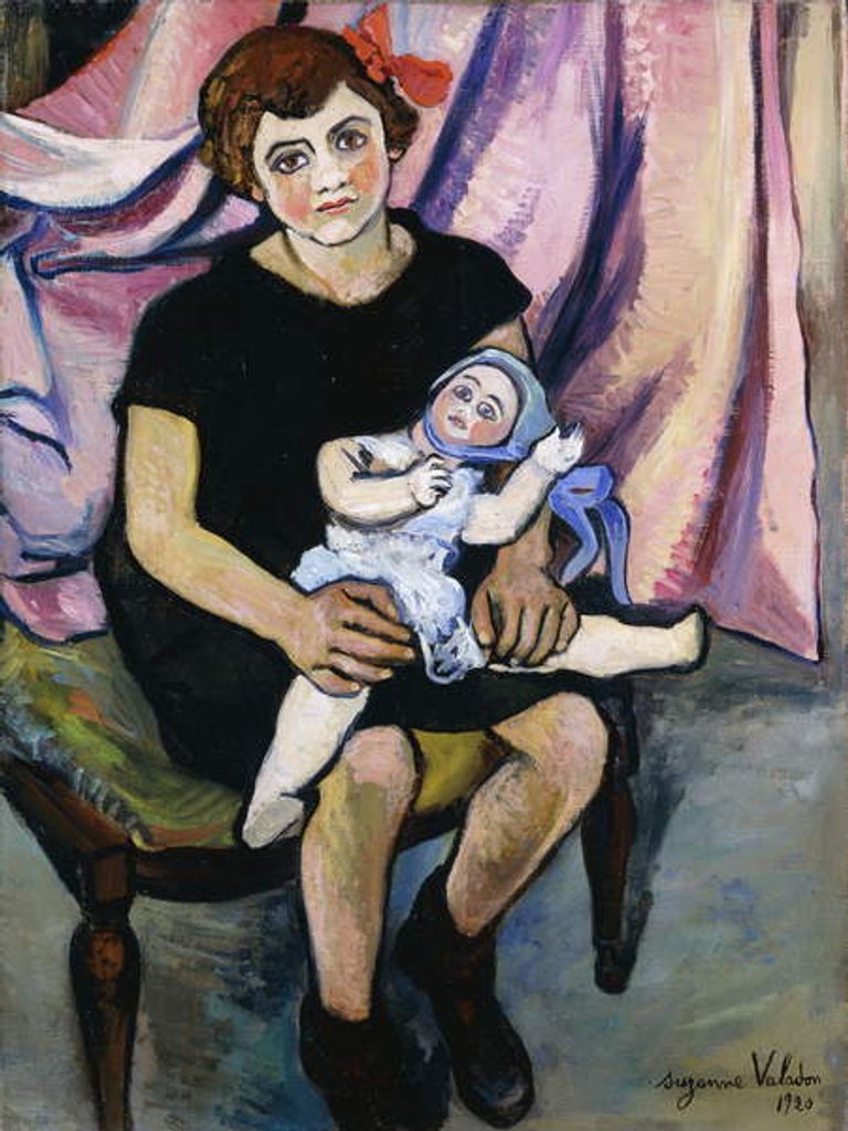 Detail of Girl with a Doll; Fillette a la Poupee, 1920 by Marie Clementine Valadon