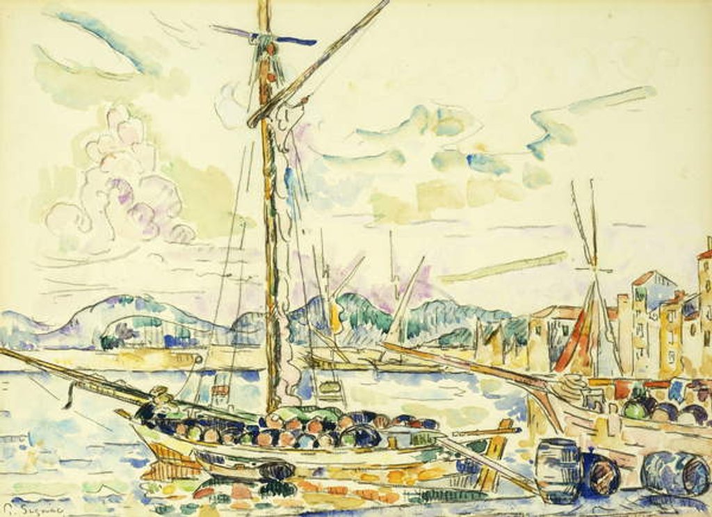 Detail of Le Port de Saint-Tropez by Paul Signac
