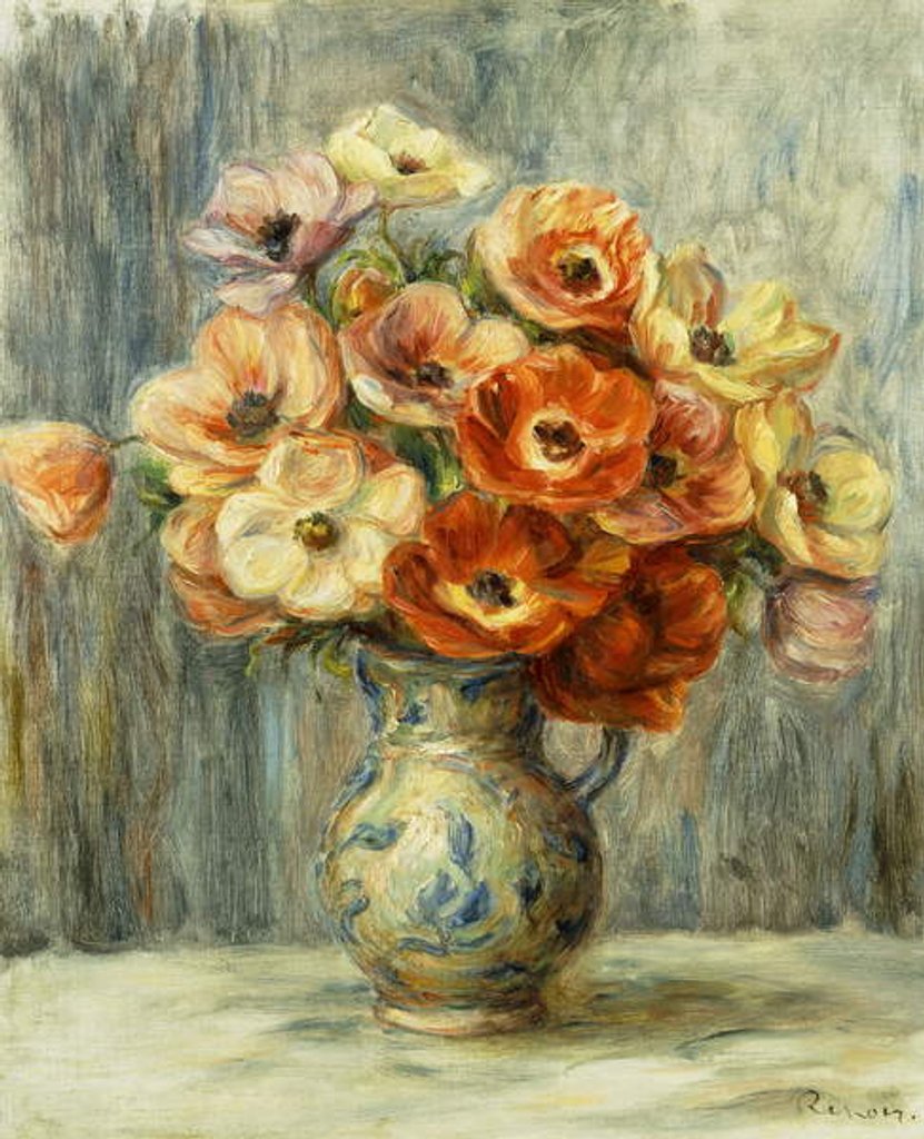 Detail of Vase d'Anemones, by Pierre Auguste Renoir
