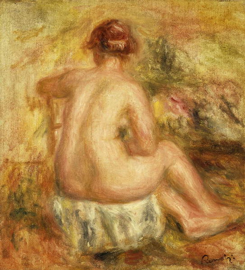 Detail of Seated Female Nude, View from behind; Femme nue assise, vue de dos, 1917 by Pierre Auguste Renoir