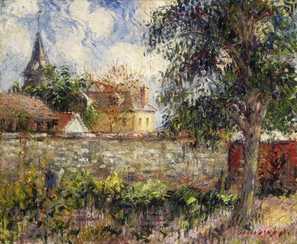Detail of Normandy Countryside; Paysage en Normandie, 1927 by Gustave Loiseau