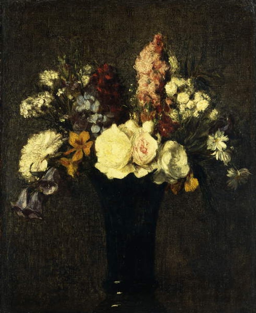 Detail of Vase of Flowers; Vase de Fleurs, 1869 by Ignace Henri Jean Fantin-Latour