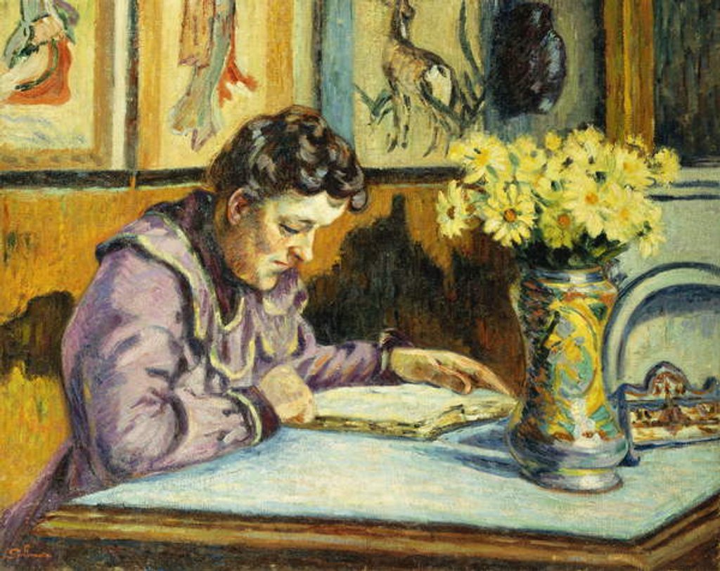 Detail of Woman Reading; Femme Lisant, c.1895 by Jean Baptiste Armand Guillaumin