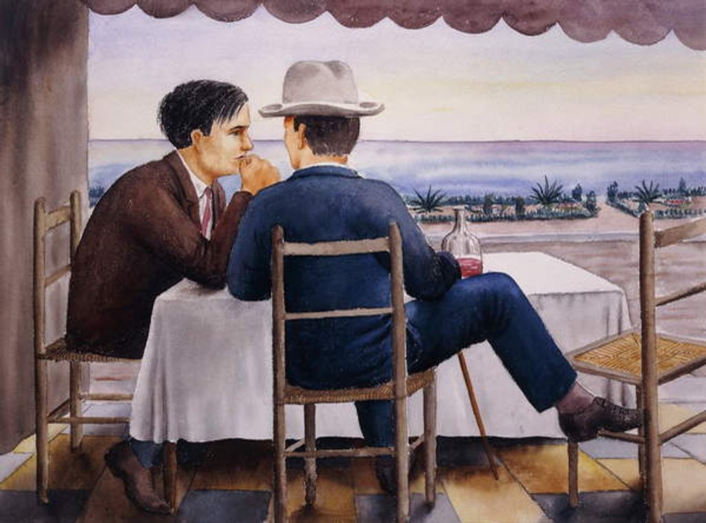 Detail of On the Terrace; Auf der Terrasse, 1923 by Georg Schrimpf