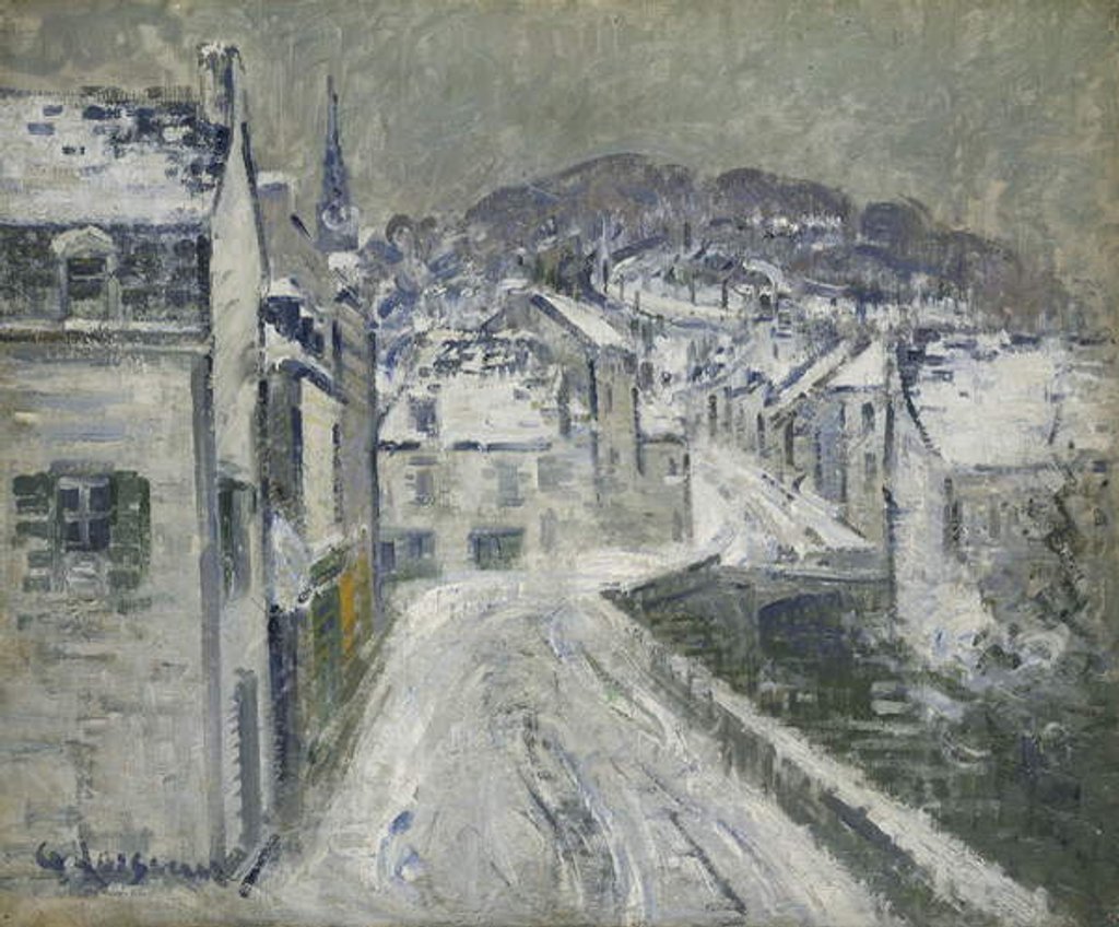 Detail of Snow in Pont-Aven; Neige a Pont-Aven, 1922 by Gustave Loiseau