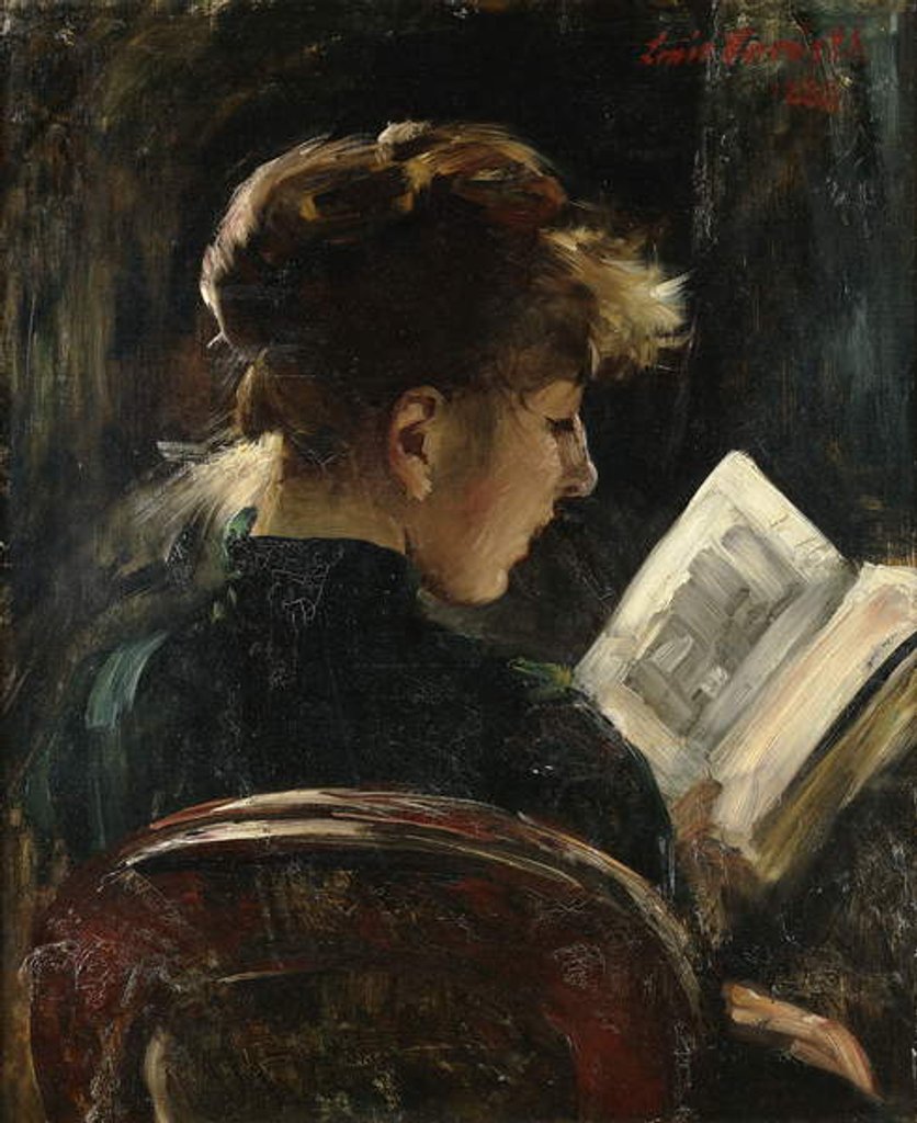 Detail of Woman reading, 1888 by Lovis (1858-1925) Corinth