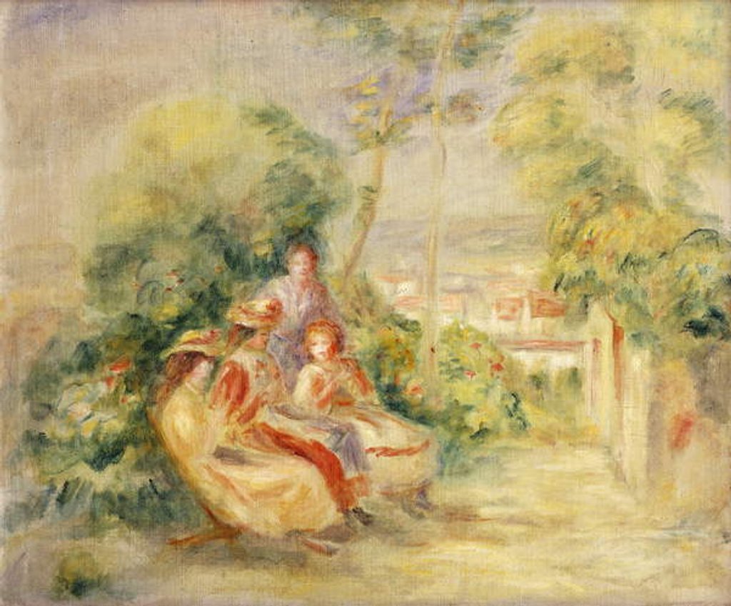 Detail of Girls in a Garden; Fillettes dans un Jardin, c. 1895 by Pierre Auguste Renoir