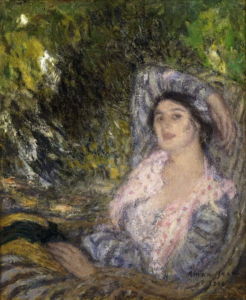 Detail of Woman in the Garden; Femme dans un Jardin, 1916 by Edmond-Francois Aman-Jean