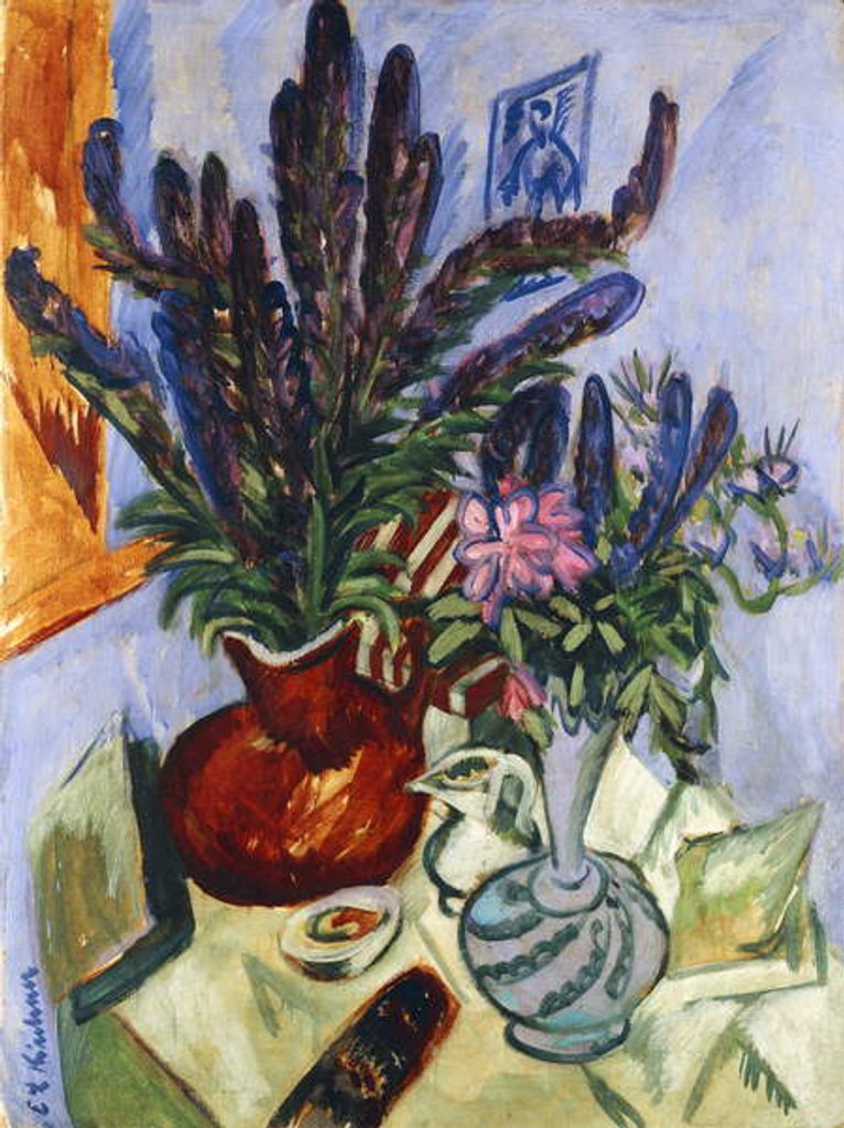 Detail of Still Life with a Vase of Flowers; Stilleben Mit Blumenvasen, 1912 by Ernst Ludwig Kirchner