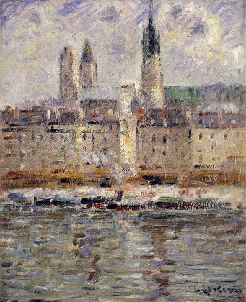Detail of View of Rouen; Vue de Rouen, 1927 by Gustave Loiseau
