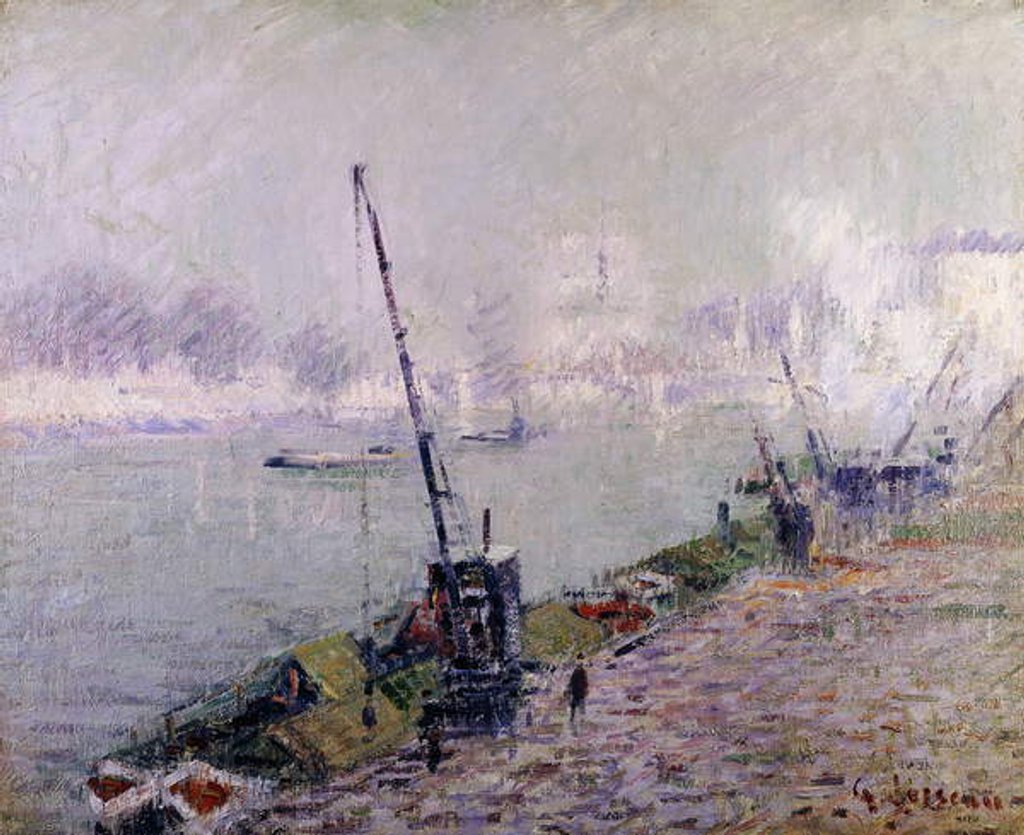 Detail of Paris, the Henri IV Bridge, in the Morning; Paris, Le Pont Henri IV, le Matin by Gustave Loiseau