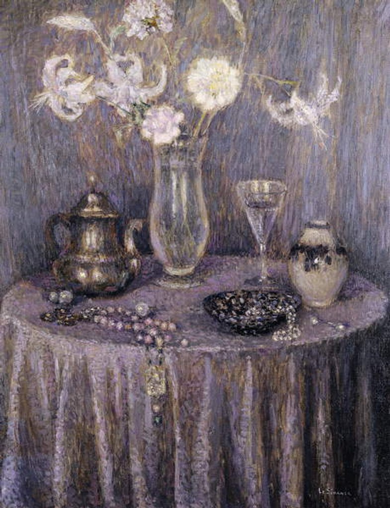 Detail of The Table, Gray Harmony; La Table, Harmonie Grise, 1927 by Henri Eugene Augustin Le Sidaner