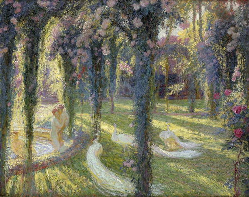 Detail of The Nymphs in the Garden; Les Nymphes dans un Jardin by Henri Jean Guillaume Martin
