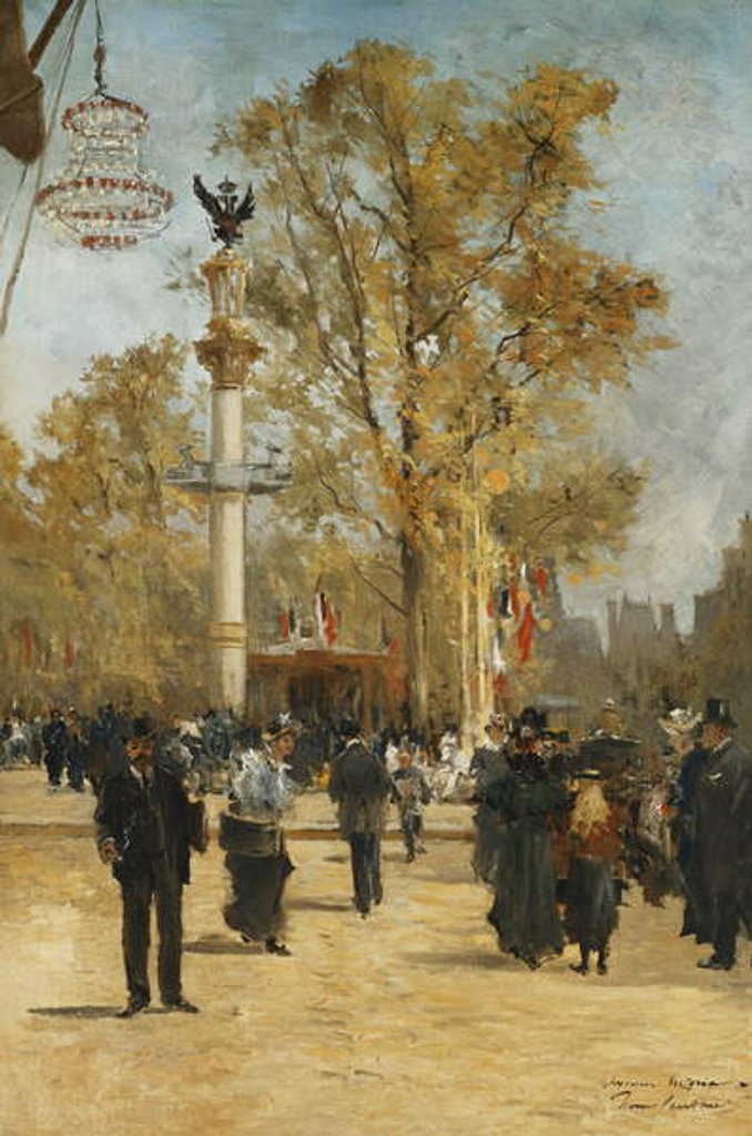Detail of L'Avenue Victoria, 1876 by Pierre Vauthier