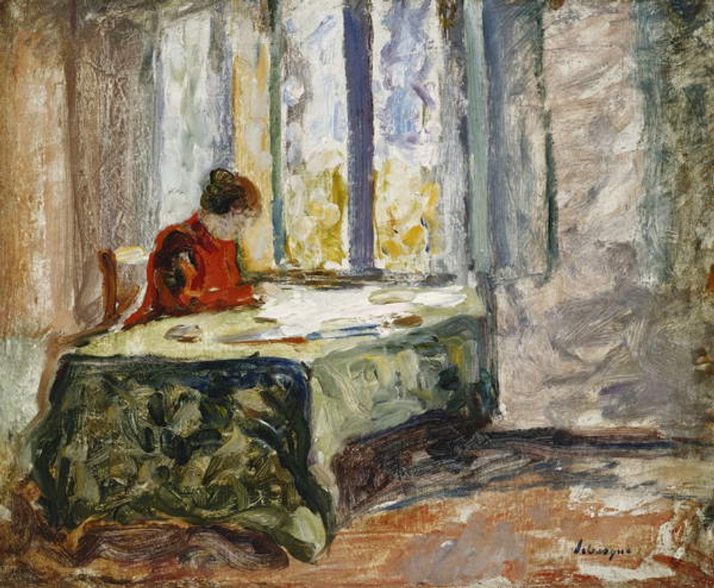 Detail of Woman Sewing; Femme Cousant by Henri Lebasque