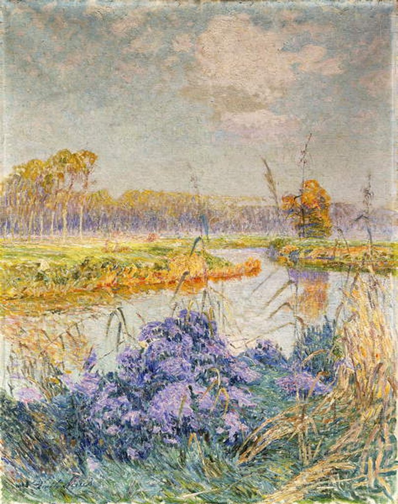 Detail of La Lys - De Leie, c. 1902 by Emile Claus