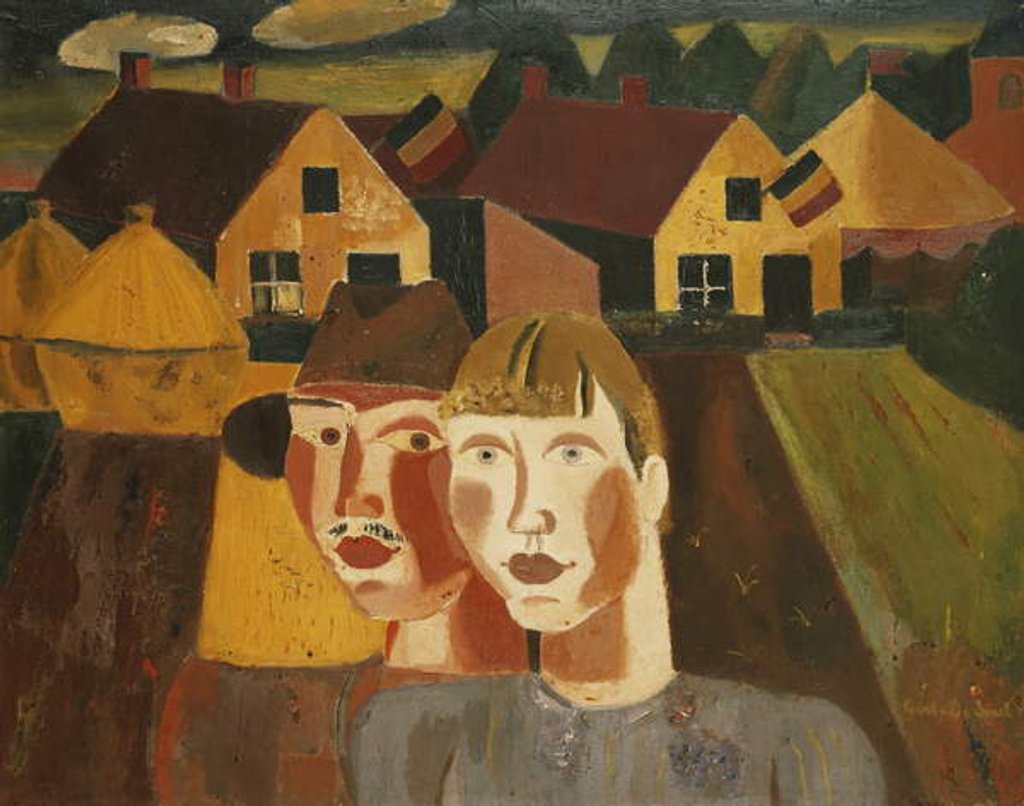 Detail of A Couple in a Village; Le Couple au Village, 1930 by Gustave de Smet