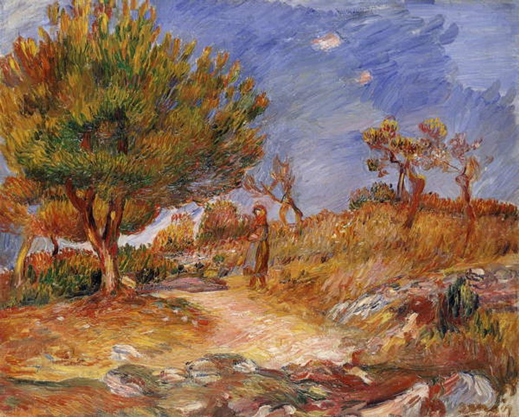 Detail of Girl on a Path; Jeune Fille sur le Sentier, c.1882-83 by Pierre Auguste Renoir