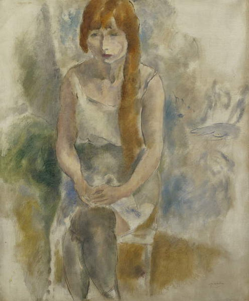 Detail of Model Sitting; Modele Assis, by Jules Pascin