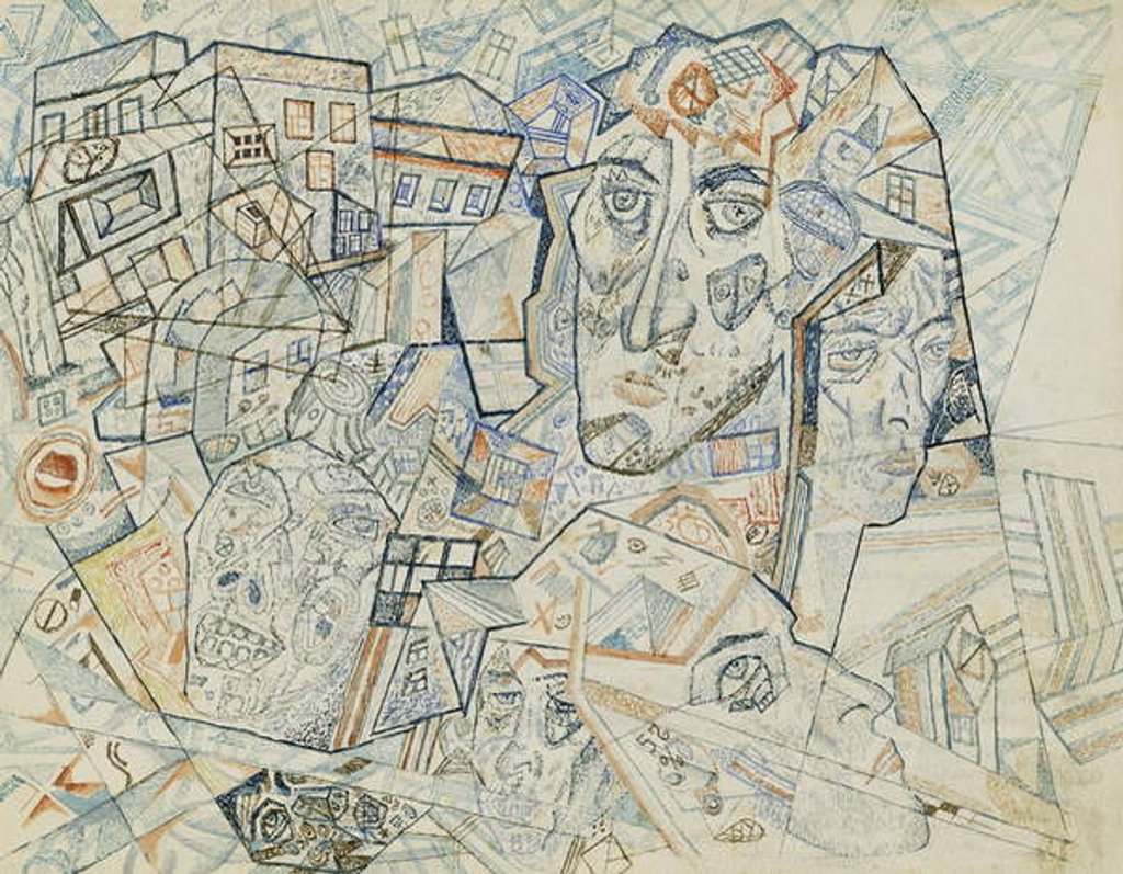 Detail of Faces in the City, c.1925 by Pavel Nikolaevich Filonov