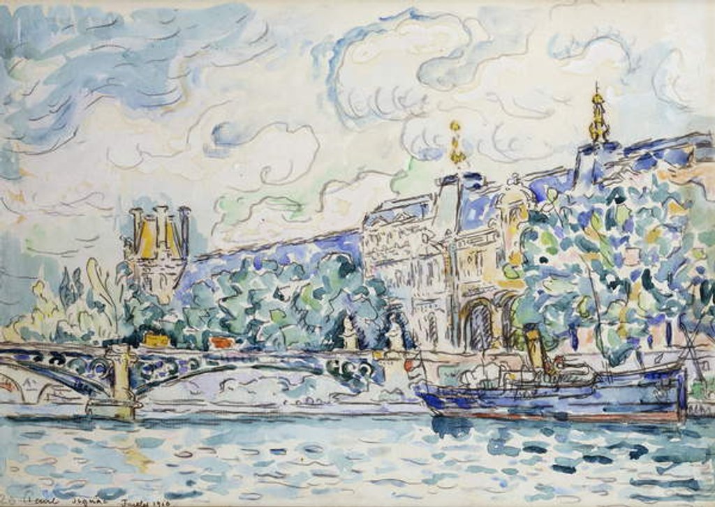 Detail of Le Palais du Louvre, 1910 by Paul Signac