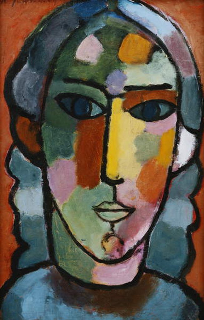 Detail of Head of Girl; Madchenkopf, c. 1915-16 by Alexej von Jawlensky