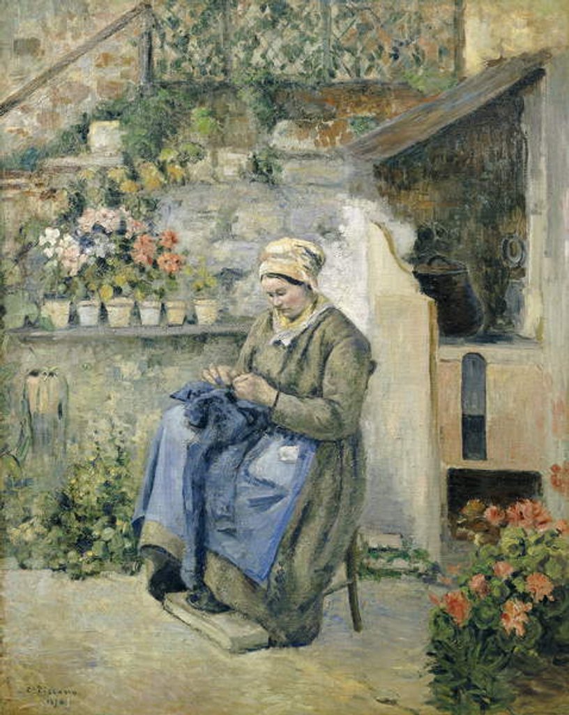 Detail of The Jolly Mother; La Mere Jolly, 1874 by Camille Pissarro