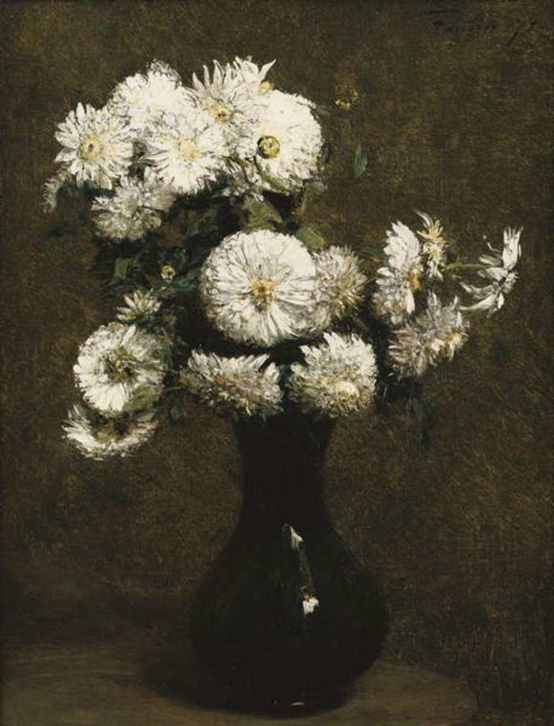 Detail of Chrysanthemums; Chrysanthemes, 1871 by Ignace Henri Jean Fantin-Latour