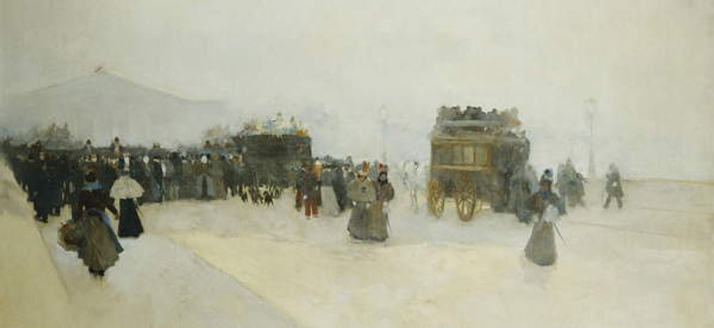 Detail of Place de la Concorde et le Palais Bourbon by Luigi Loir