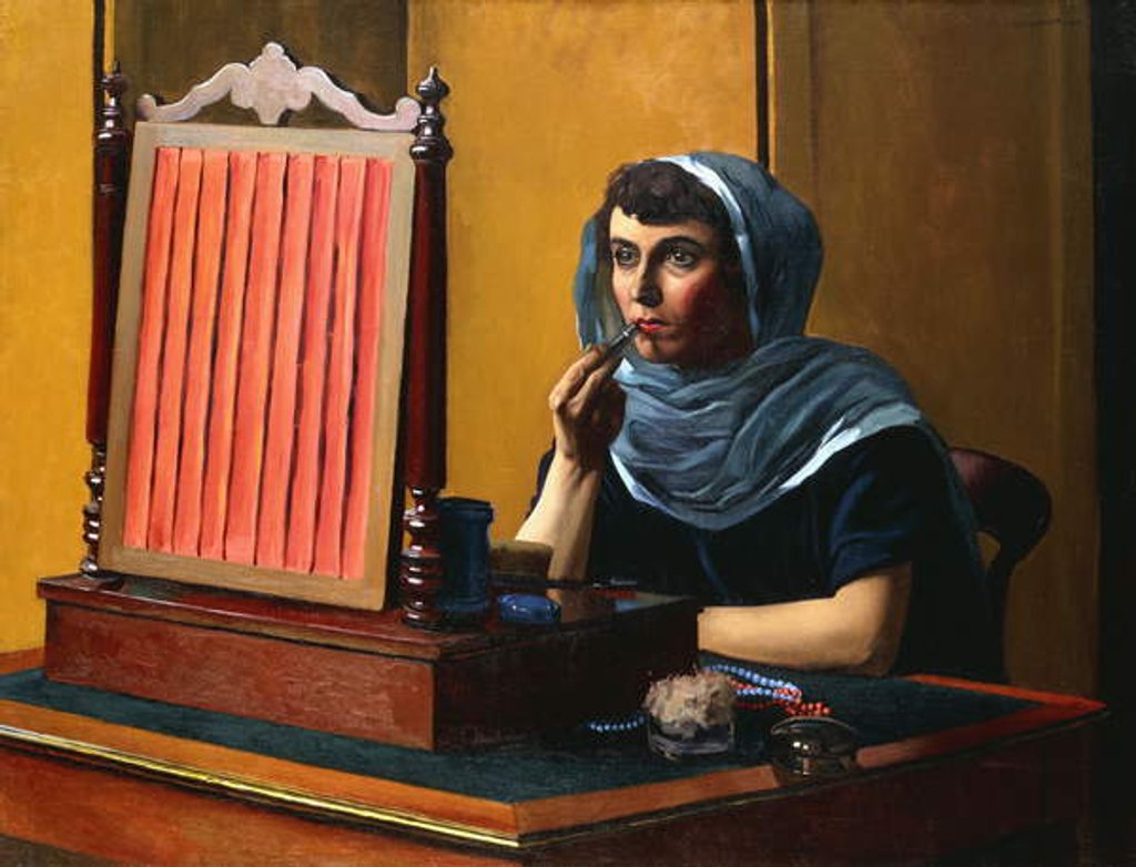 Detail of Young Woman Putting on Lipstick; Jeune Femme se Mettant du Rouge a Levres, 1925 by Felix Edouard Vallotton