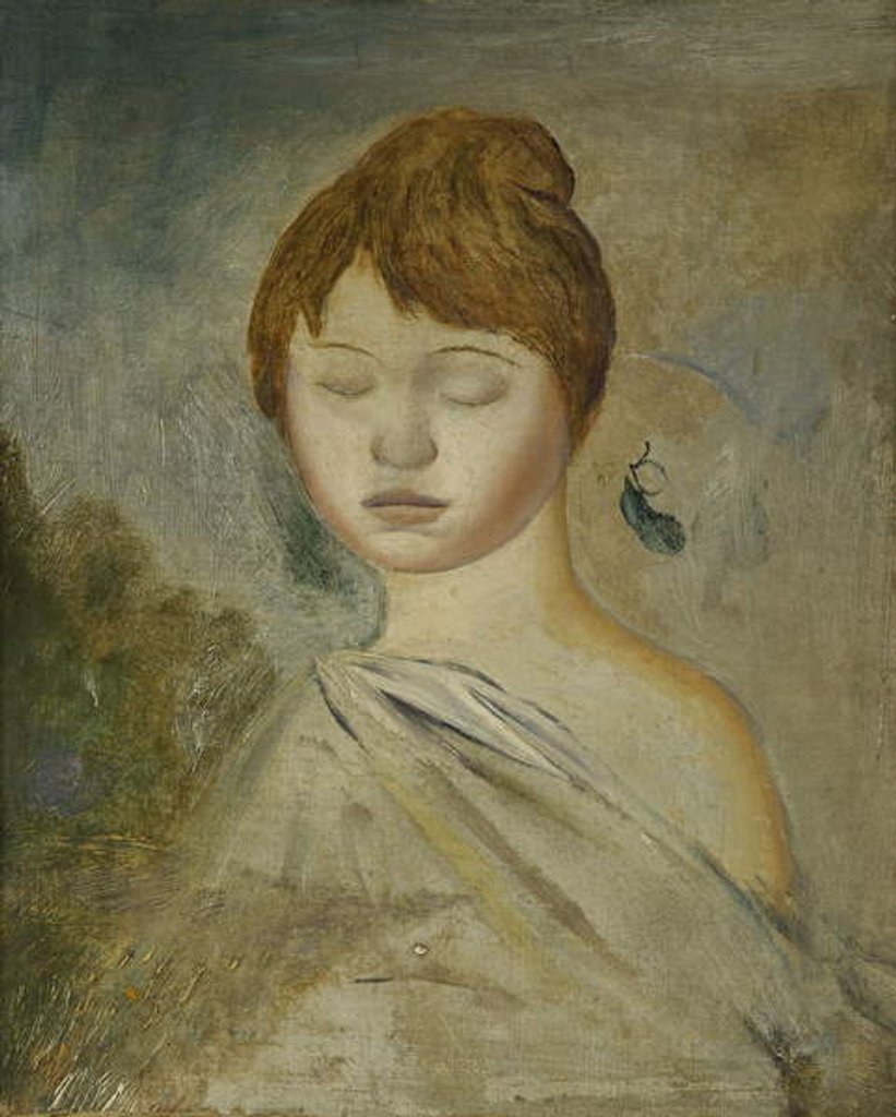 Detail of Head of a Young Woman by Pierre Auguste Renoir