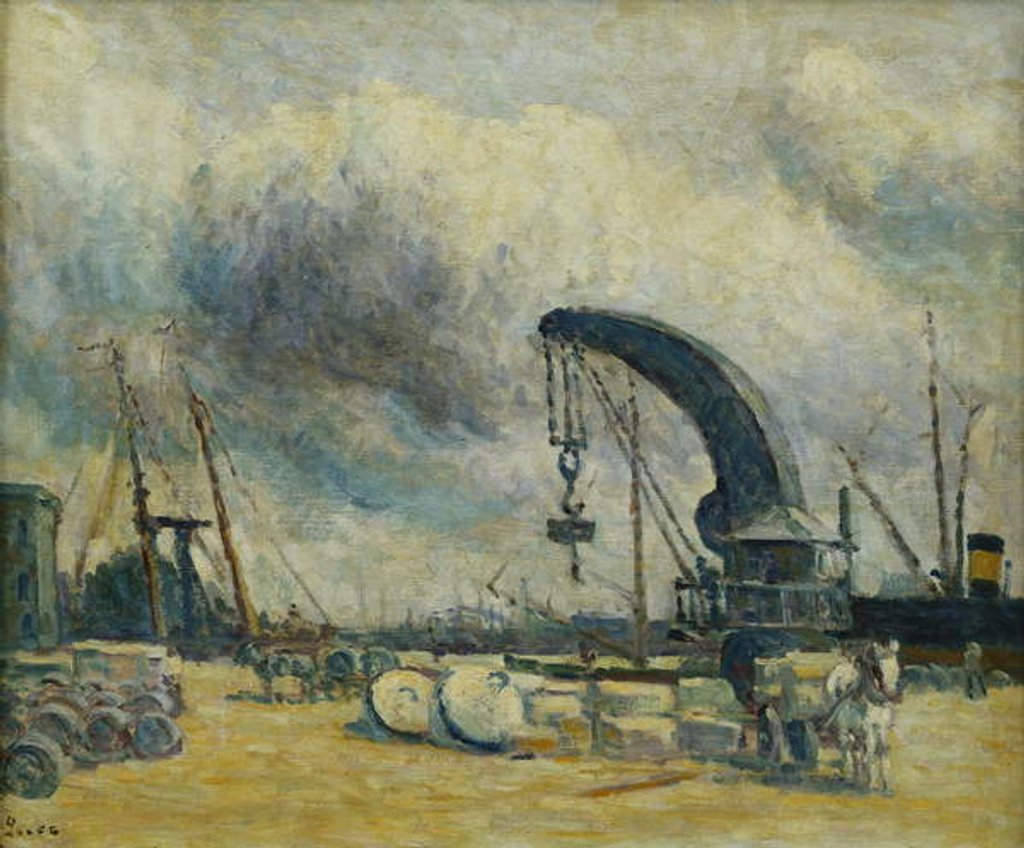 Detail of Le Port, Quai a Schiedamm, 1907 by Maximilien Luce