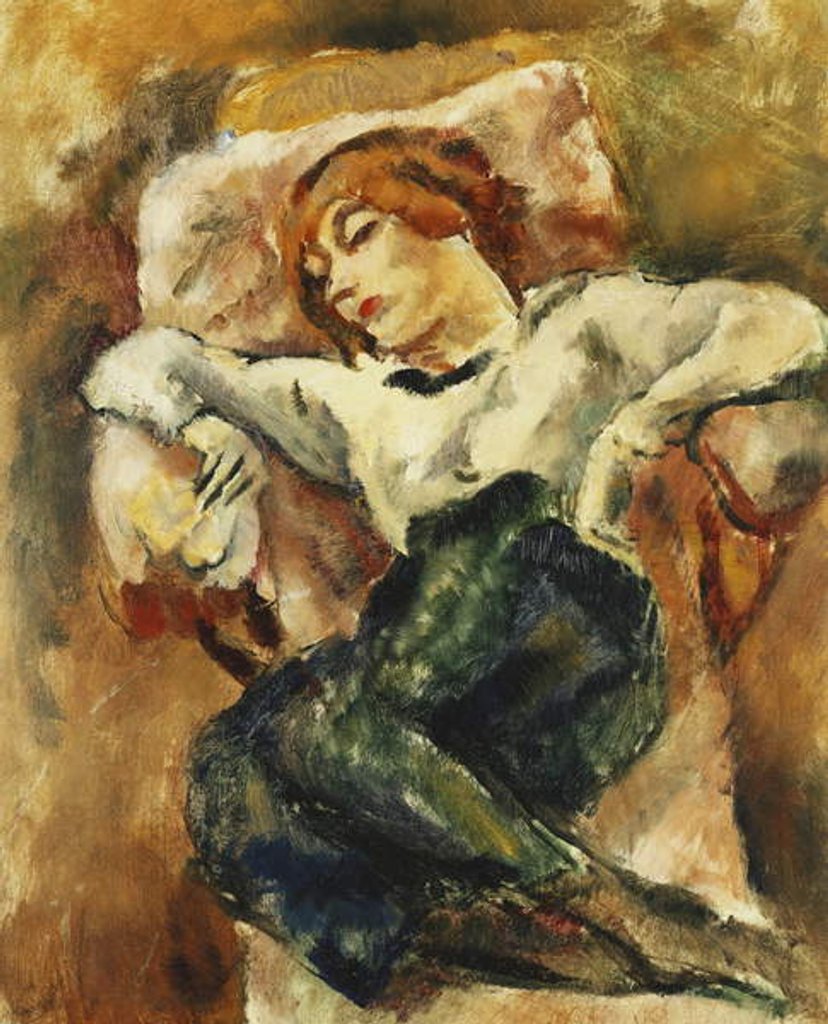 Detail of Hermine Resting; Hermine Reposant, 1916 by Jules Pascin