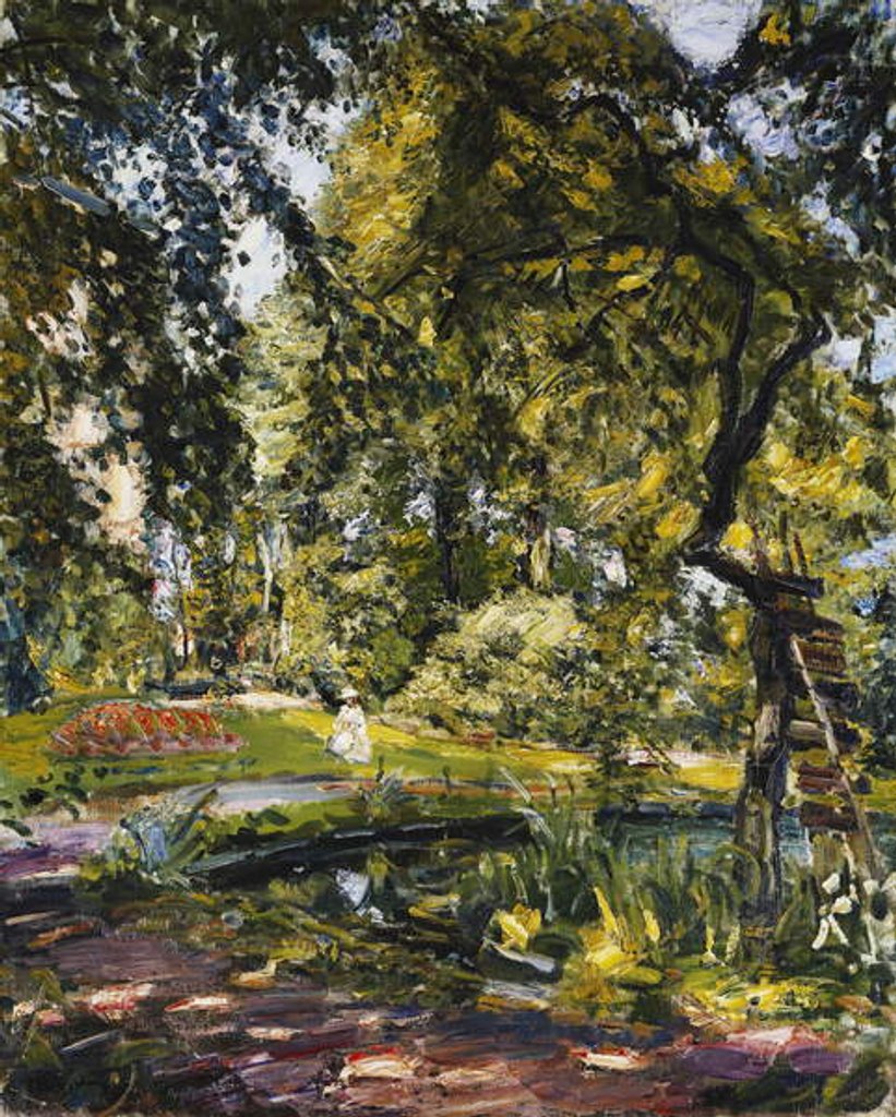 Detail of Garden in Godrammstein with a Twisted Tree and Pond by Max Slevogt