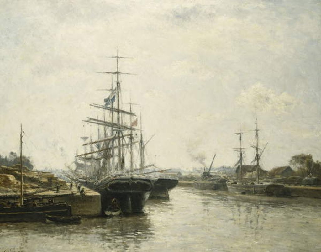 Detail of Le Bassin de Caen, 1887 by Stanislas Victor Edouard Lepine