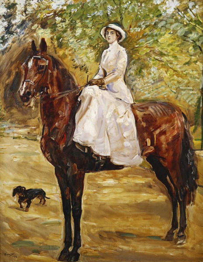 Detail of Woman in White Riding a horse; Dame im weissen Reitkleid zu Pferde, 1910 by Max Slevogt