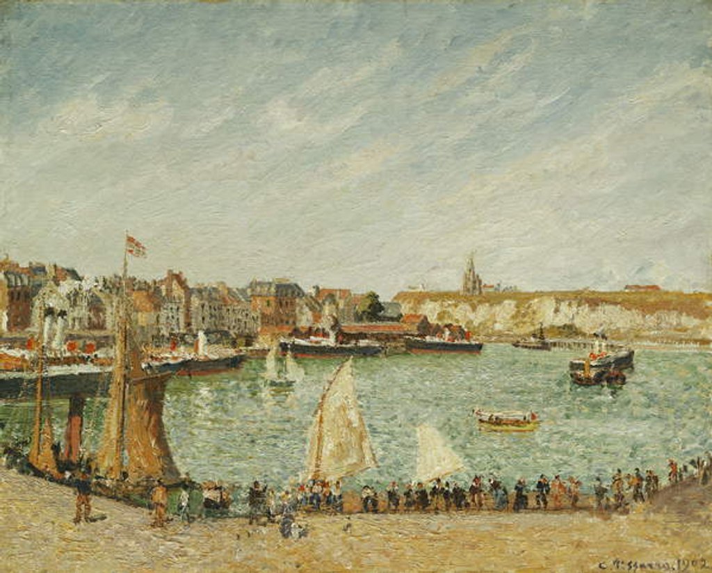 Detail of The Afternoon Sun, Outer Port of Dieppe; L'Apres-Midi, Soleil, Avant-Port de Dieppe, 1902 by Camille Pissarro