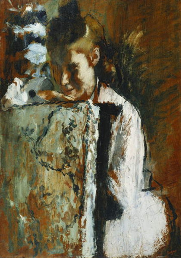 Detail of Young Girl Sitting Leaning Against the Back of a Chair; Jeune Fille Assise Appuyee au Dossier d'un Fauteuil, c.1889 by Edgar Degas