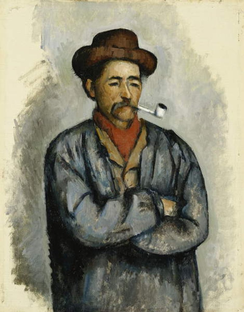 Detail of Man with a pipe; L Homme a La Pipe, c.1890-92 by Paul Cezanne