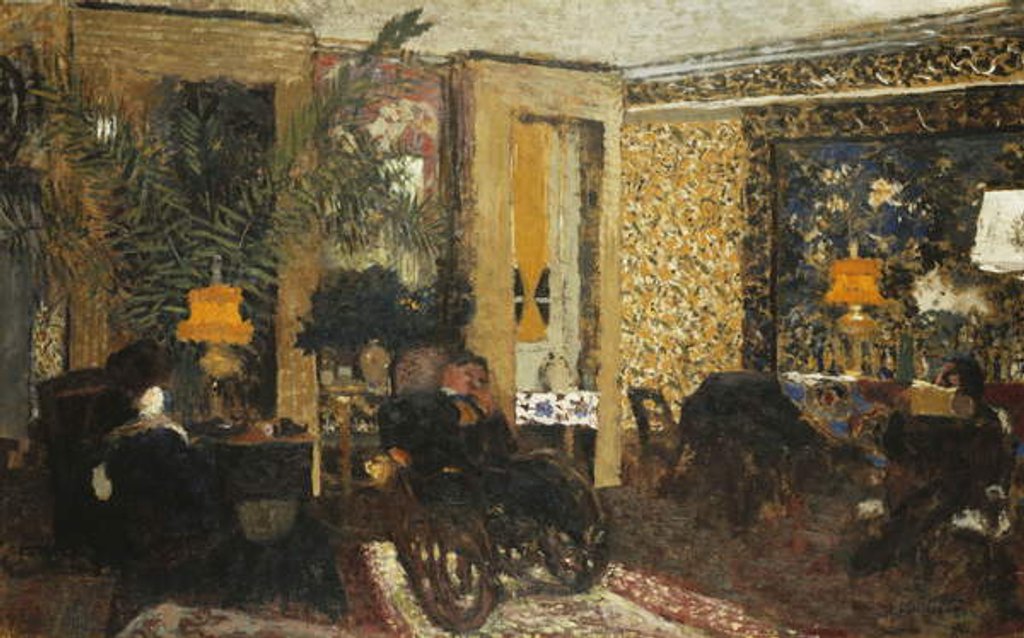 Detail of Room with Three Lamps, Rue St. Florentin; Le Salon aux Trois Lampes, Rue St. Florentin, 1899 by Edouard Vuillard