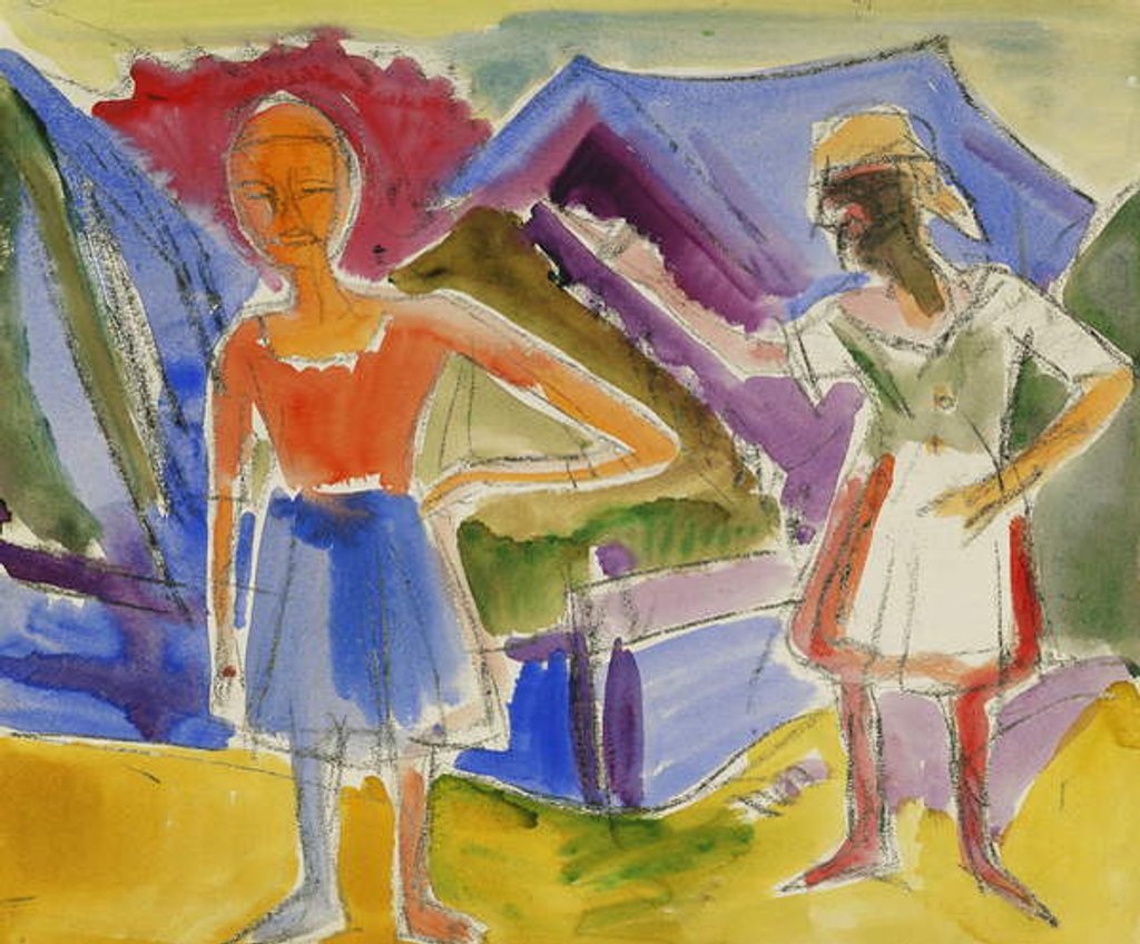Detail of Two Figures; Zwei Gestalten by Ernst Ludwig Kirchner