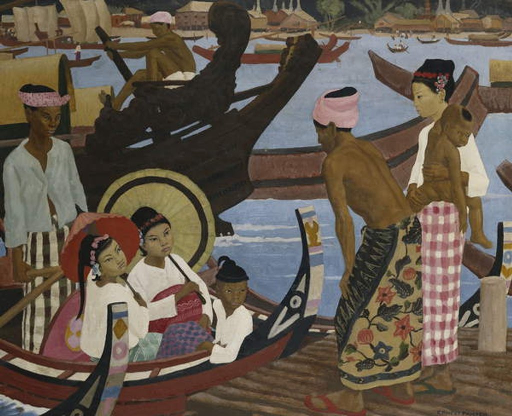 Detail of Crossing the River, Burma by Ernest Procter