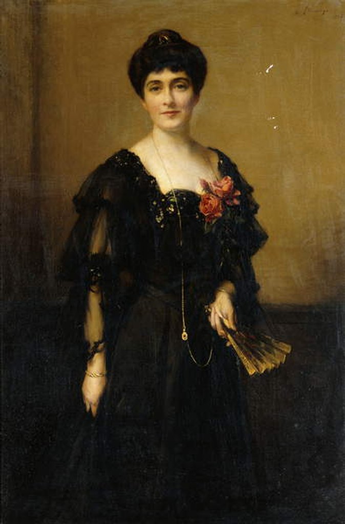 Detail of Portrait of Mrs Frederick Ashton Johnson, 1903 by Samuel Henry William Llewelyn