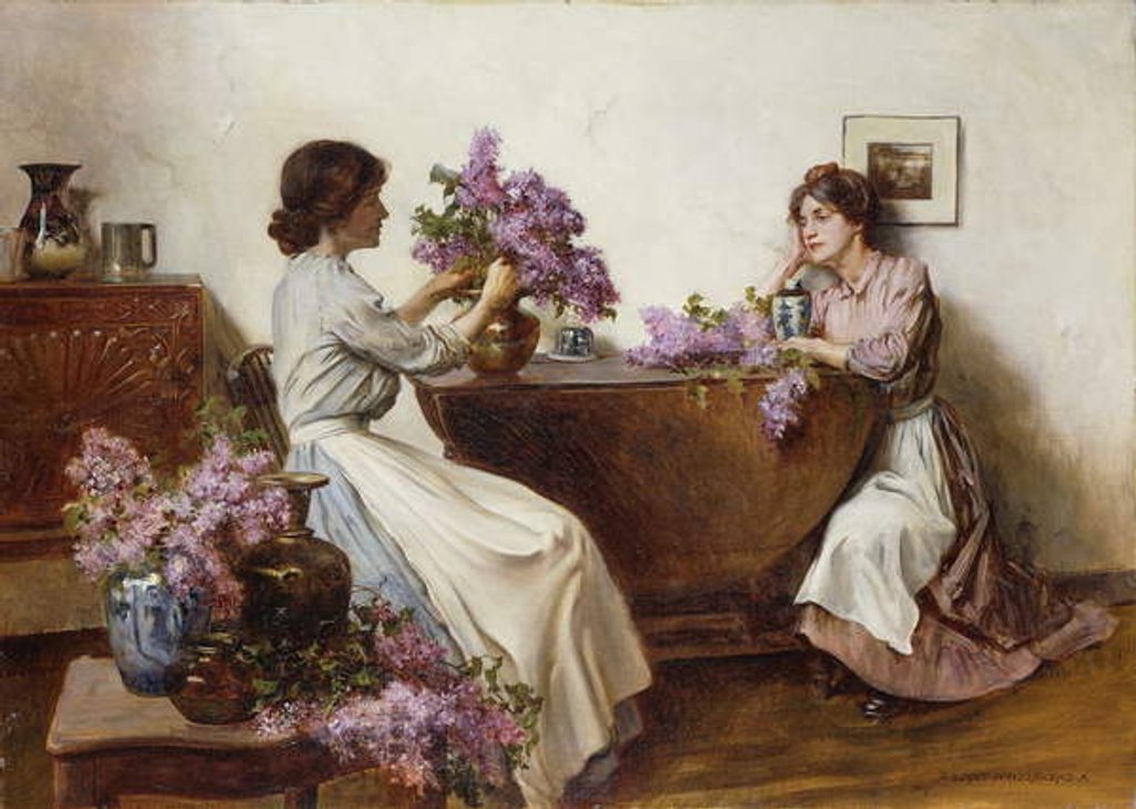 Detail of Arranging the Lilac, 1906 by Albert Chevallier Tayler