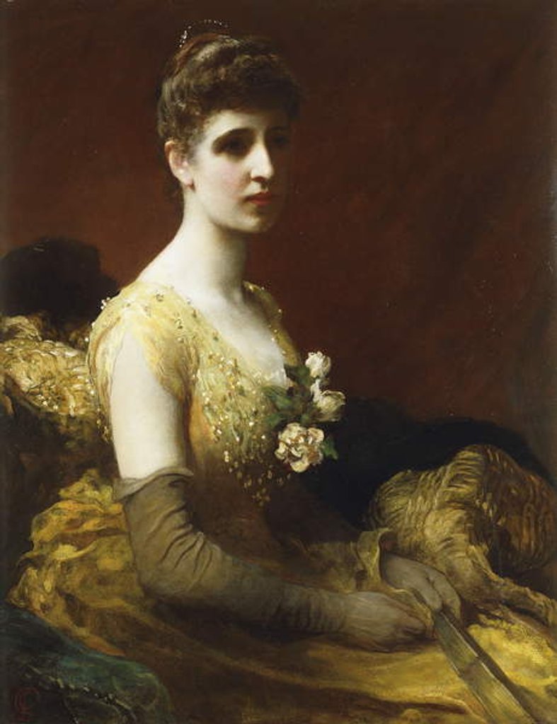 Detail of Portrait of Lady Dixon of Rheda by James Sant