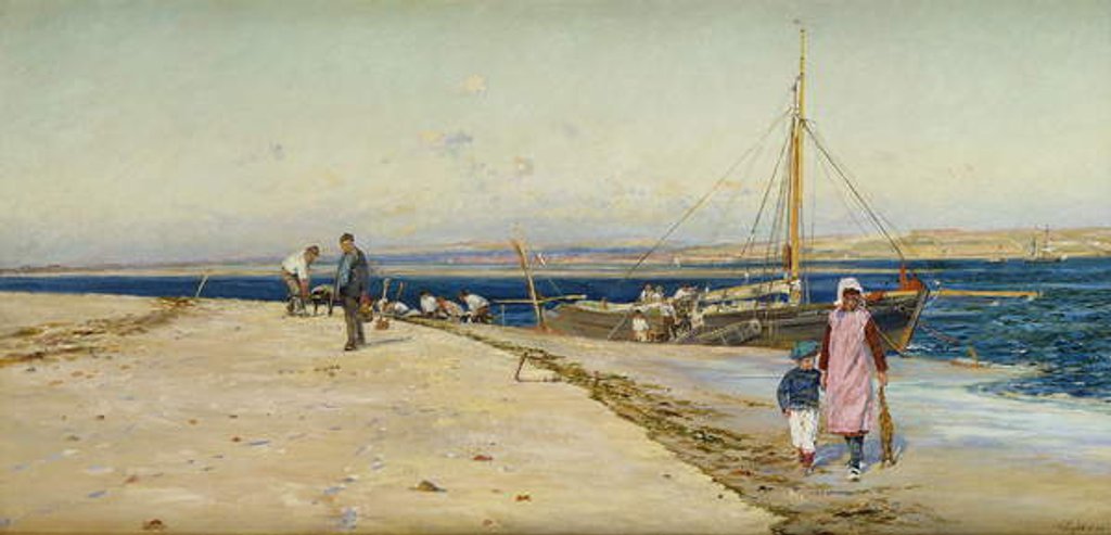 Detail of Figures on the Banks of an Estuary by William Lionel Wyllie