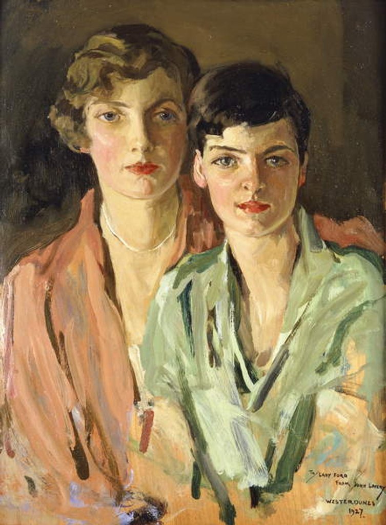 Detail of The Sisters, Joan and Marjory, 1927 by John Lavery