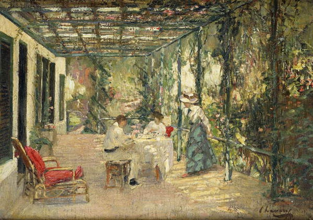 Detail of Breakfast on the Terrace by John Lavery