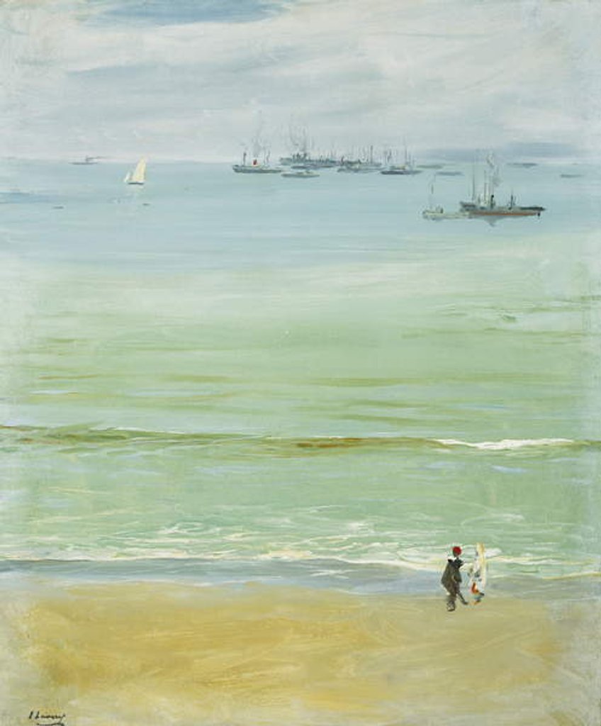 Detail of A Young Woman Pushing a Baby in a Pram by John Lavery