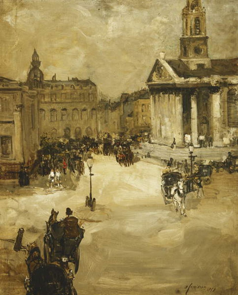 Detail of St. Martins in the Field from Trafalgar Square, 1888 by Alexander Jamieson